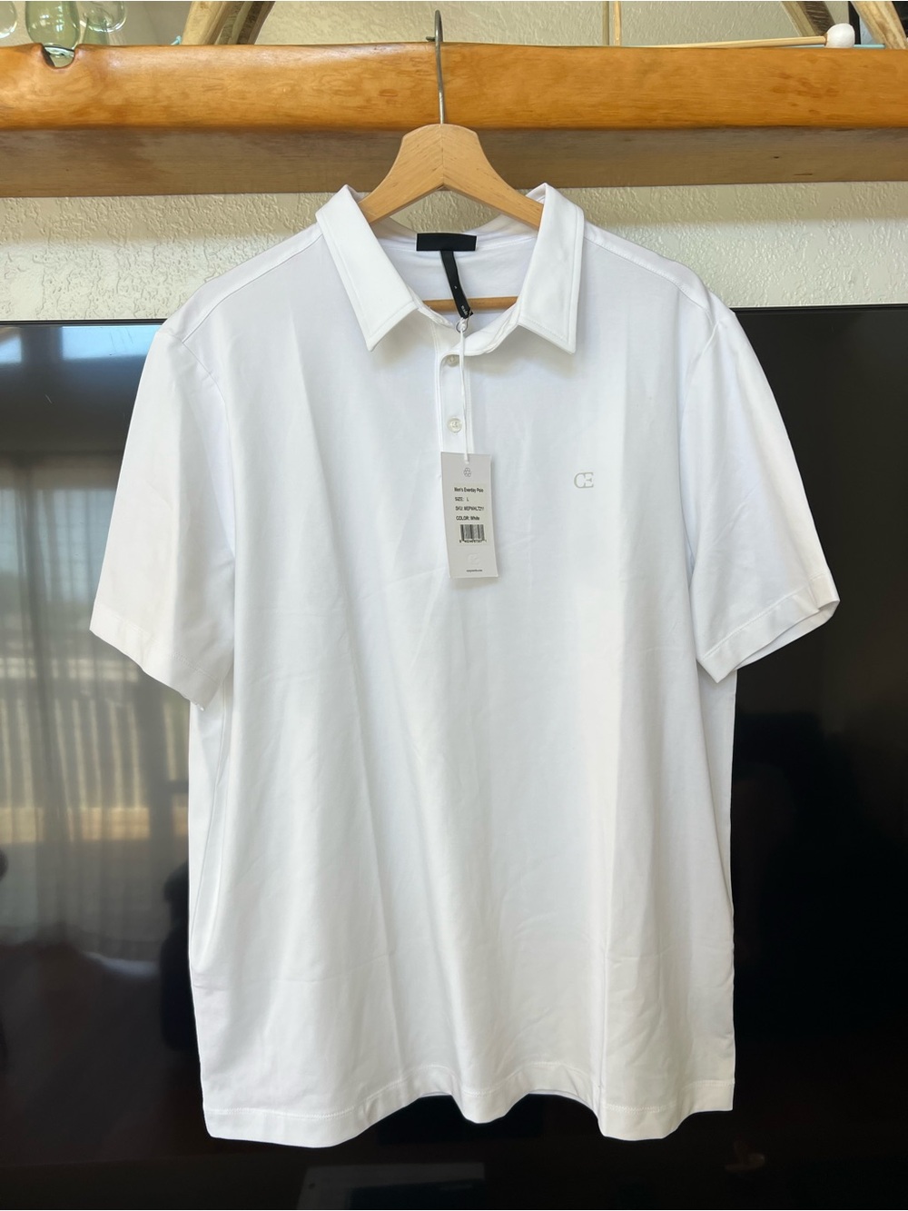 Cozy Earth Men's White Short-Sleeve Polo Shirt